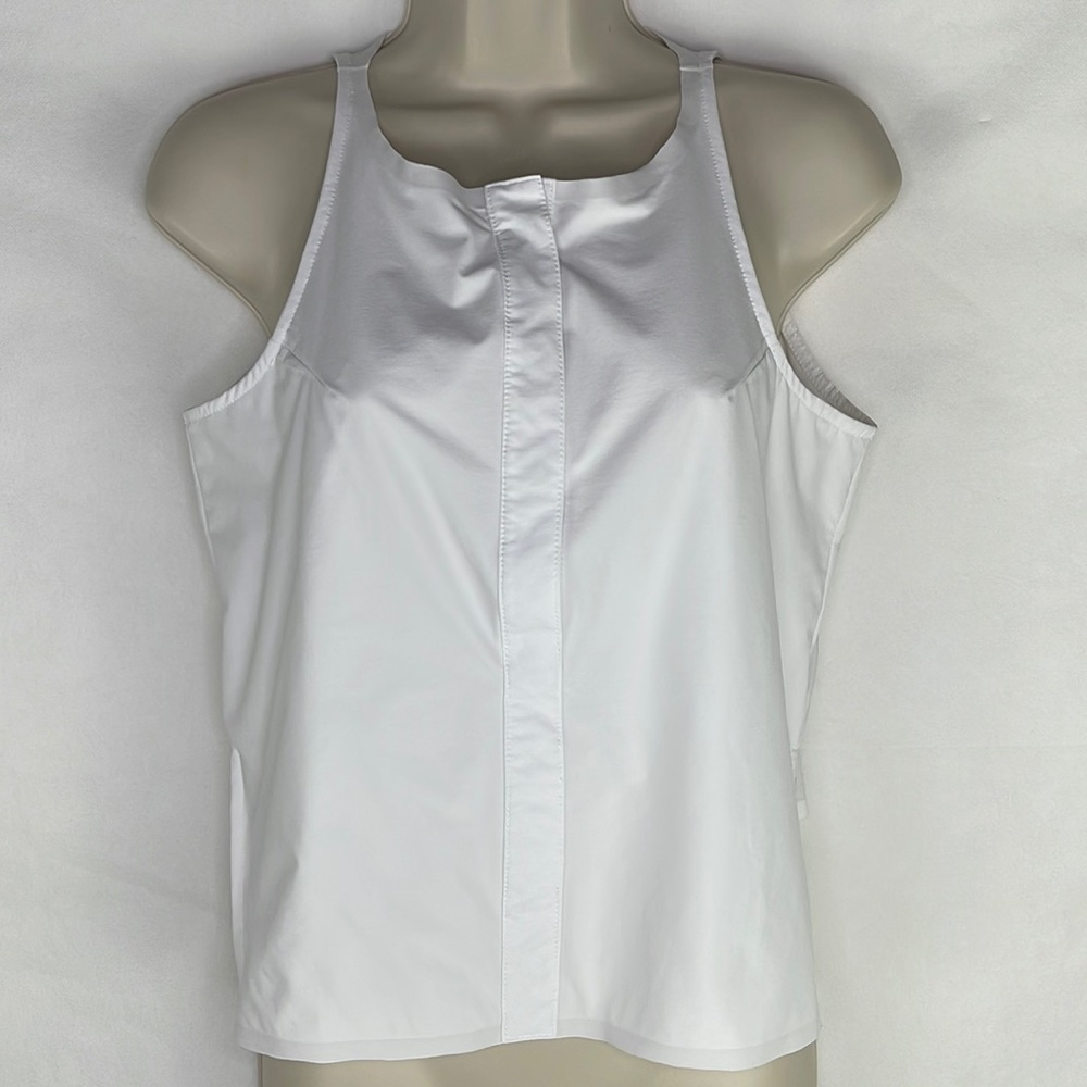 ADAY White Tank Style Snap Front Top